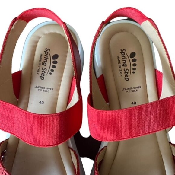 Spring Step Red Travel Flat Sandal 40 - Picture 6 of 7